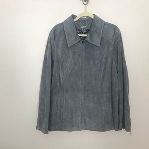 Dennis by Dennis Basso Gray Suede Jacket